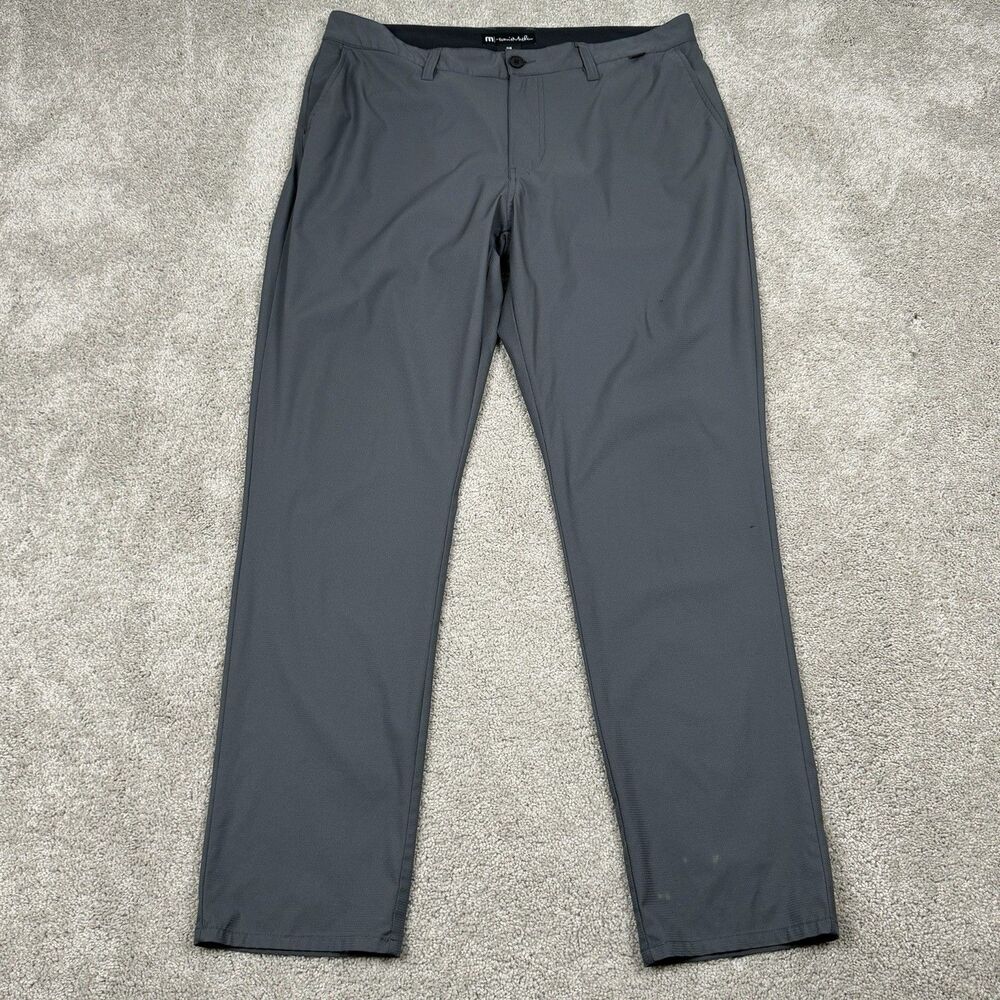 Travis Mathew Golf Pants Men’s Size 36 X 32 Gray Performance FLAT FRONT STRAIGHT